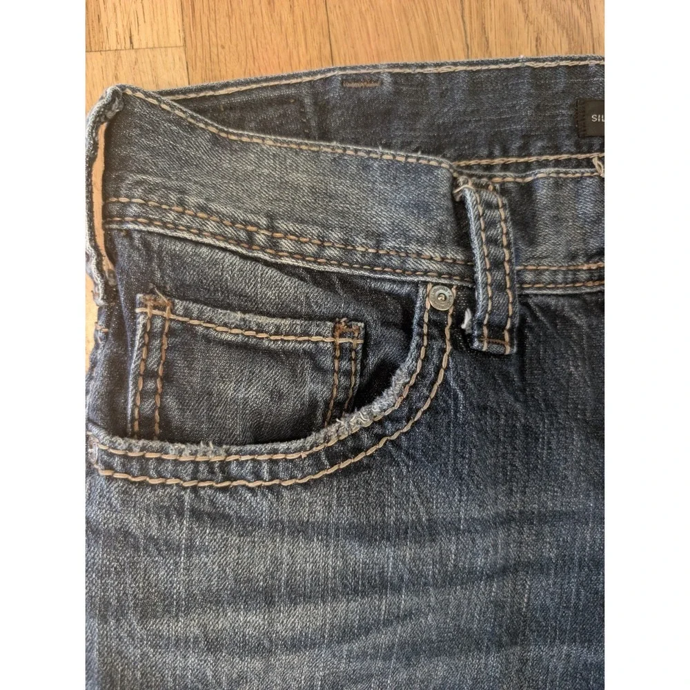 Silver ZAC Straight Leg Jeans Men's 32x32 (32x31) Blue Denim Y2K Style Straight